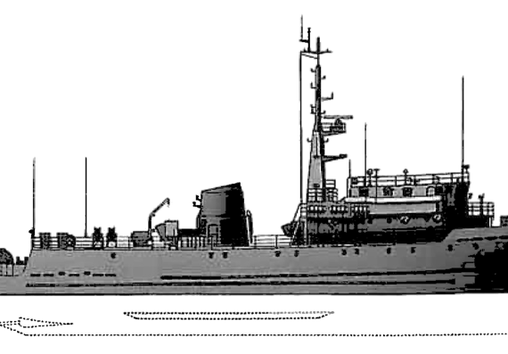 Корабль Vice-Admiral Zakharyin [Project 02668 Minesweeper ] - чертежи, габариты, рисунки